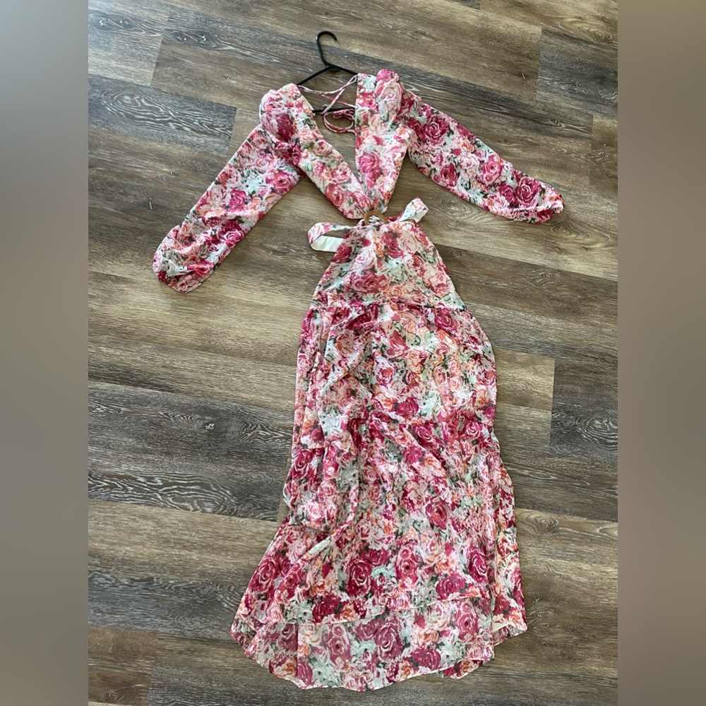 Long sleeve floral spring dress